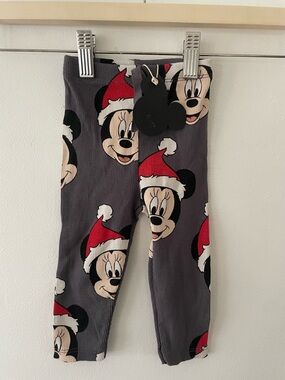 ZARA Kids Disney Minnie Mouse Christmas Ribbed Leggings Size 6-9 Months